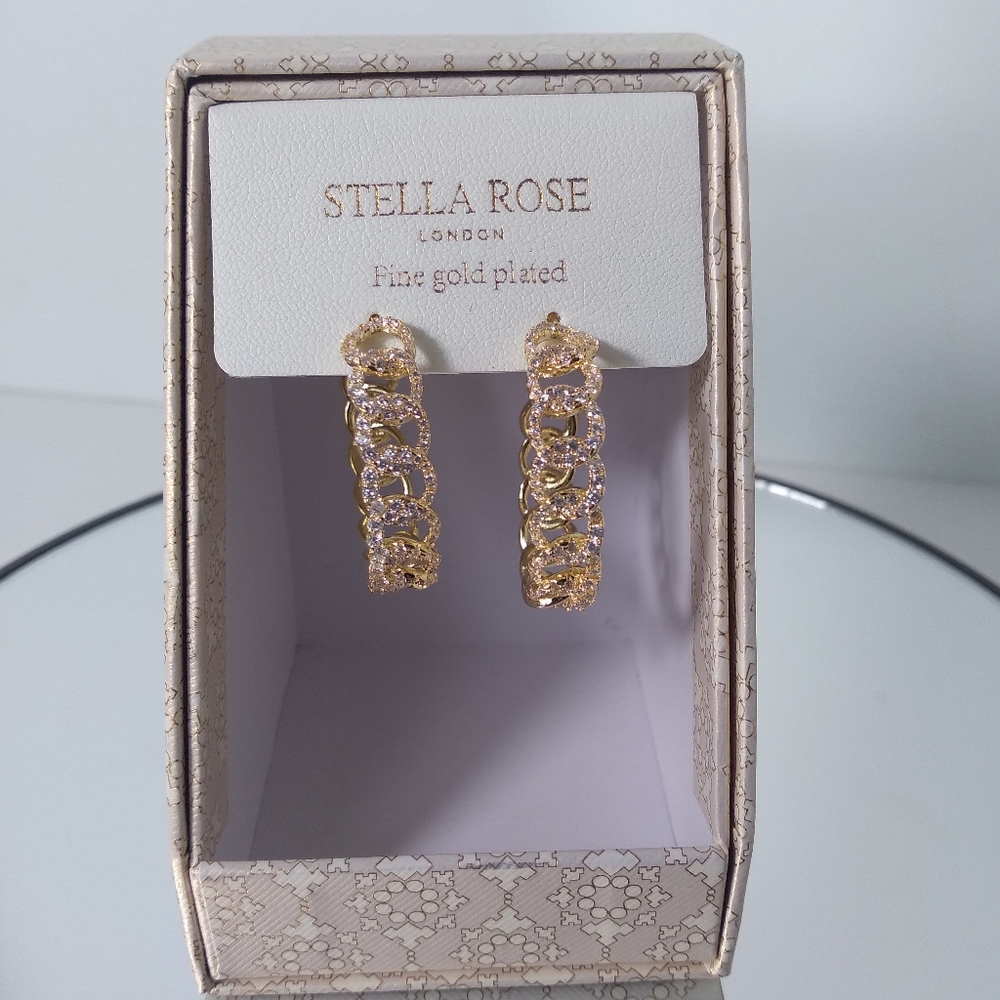 STELLA ROSE LONDON Fine Gold Plated Hoop Earrings